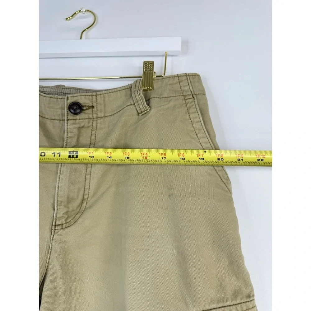 Y2K Aeropostale Mens Authentic Cargo Shorts Size 34 Khaki Drawstring Casual